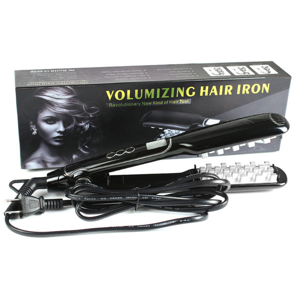 Volumizing Hair Iron Hair Straightener Brush Revolutionary New Kind of Hair Straightener Styling Tool US Plug DHL Free