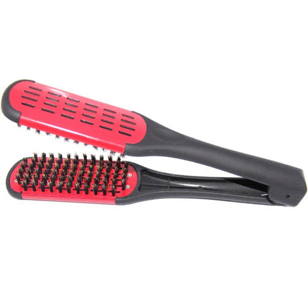 Hot Sale Hair Hairdressing Ceramic Straightening Comb Double Sided Brush Clamp Natural Fibres Styling Tools Free Shipping