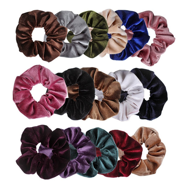 Velvet Scrunchies Hair Bobble Elastics Scrunchy Hair Bands Headbands Women Scrunchies Bobbles Hair Ties 16 Colors