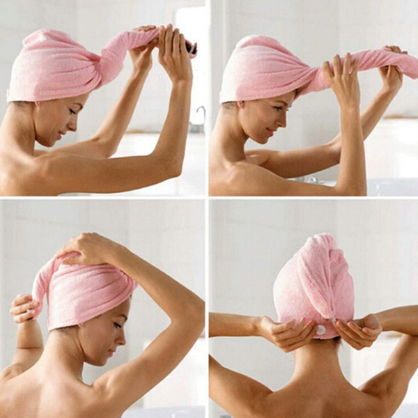 Magic Quick Dry Hair Shower Caps Microfiber Towel Drying Turban Wrap Hat Caps Spa Bathing