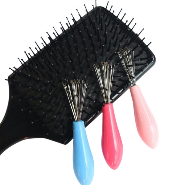 New Hair Brush Comb Cleaner Embedded Tool Plastic Cleaning Removable Handle