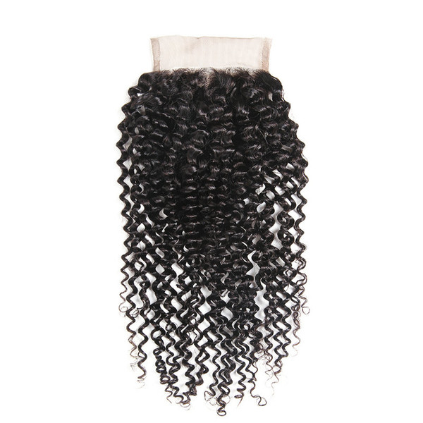 Wholesale Birthday Gift 4x4 Remy Human Hair Closure Swiss Lace brazilian kinky curlyHair Extension Free Part With Baby Hair For Black Women