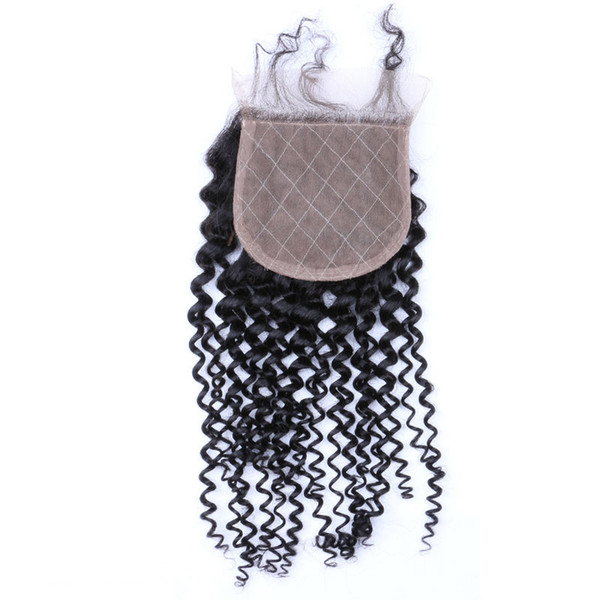 8A Virgin Peruvian Kinky Curly Closure 100% Remy Human Hair Closure Swiss Lace Hair Extension Free Part With Baby Hair For Black Women