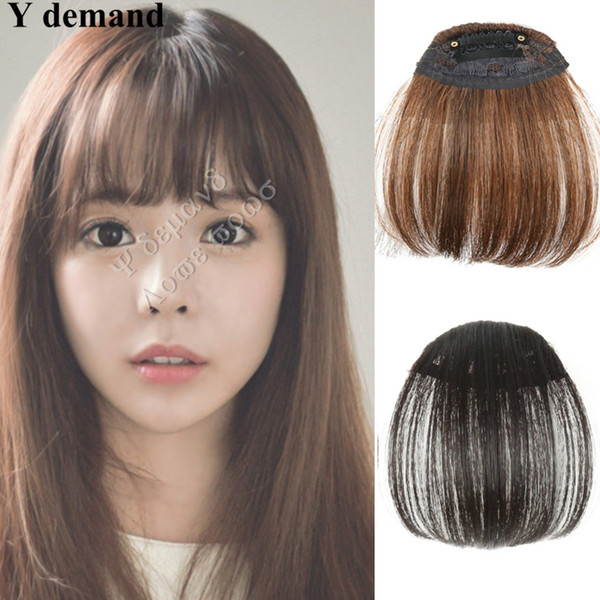 Natural Bang False Hair Bangs Black/Light Brown/Dark Brown Clip In on Bangs Synthetic Hair Fringe 3 Colors Fashion Y demand