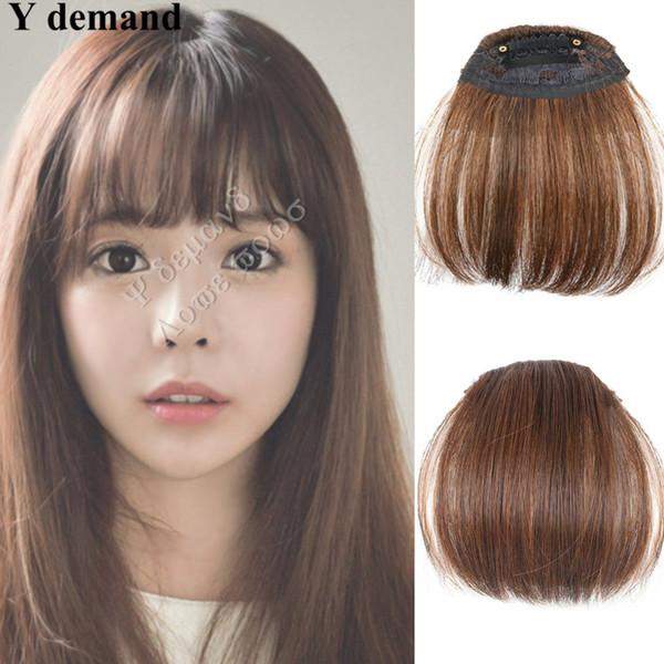 Wholesale-100% LIke Human Hair Extension Clips In/On Side Bangs Hair Fringe High Quality Hair Piece 3 Colors