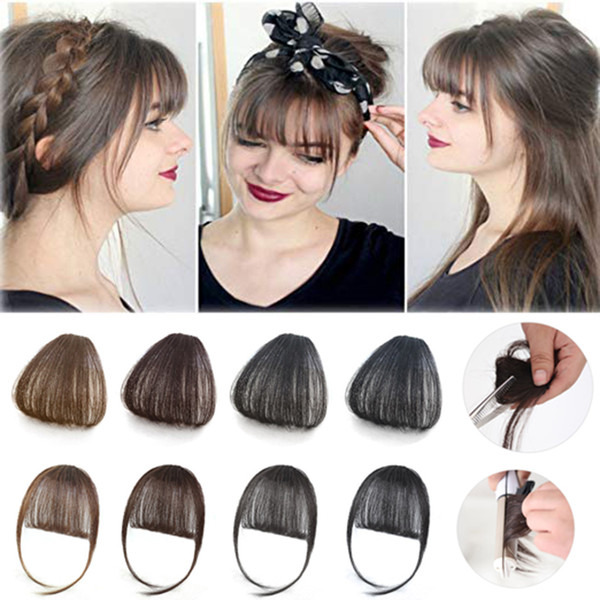 100% Real human hair bangs Clip In Bangs Extension Hand Tied Hair Bangs with Temples blonde