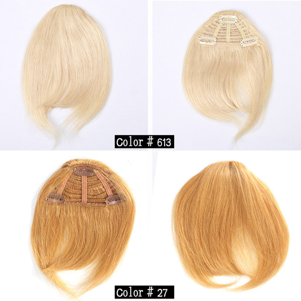 Human Hair Clip In Hair Bangs Human Fringe Bold Blunt Natural Hairpiece Indian Virgin Hair Extensions 7 Colors Choose