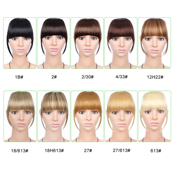 1pc 6 inch Short Front Neat bangs Clip in bang fringe Hair extensions straight Synthetic 100% Real Natural hairpiece