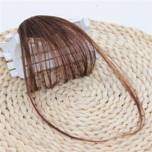 DHL-Hair Extensions Bangs Synthetic Hair Seamless Bangs Brown Black Hair On The Temples