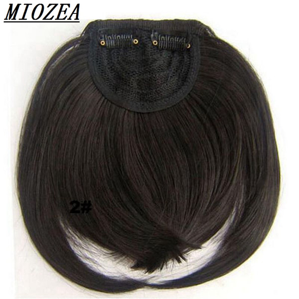 Hair Synthetic Hair Striaght bangs Clip on Clip in Front Neat Bang High Temperature Fiber 6inch Long