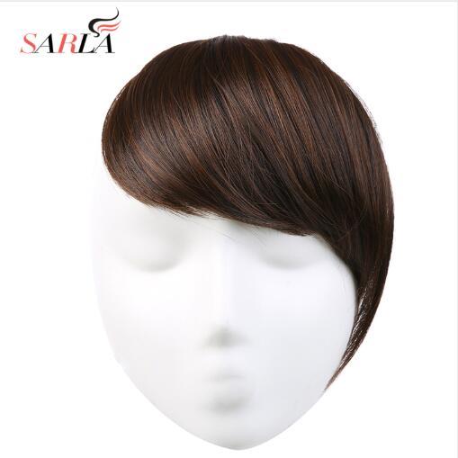 Hair Bangs Clip in Sweeping Side Fringe Fake False Bang Extensions Natural Synthetic Hairpiece Hair Piece Black Blonde B2