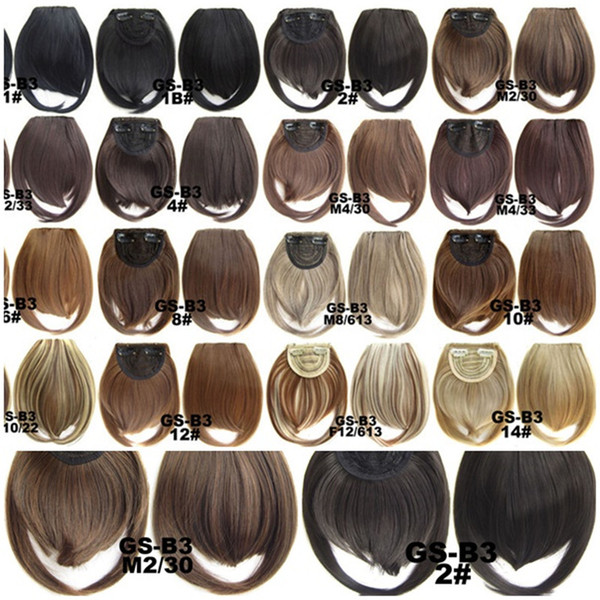 New 32 Colors Short Front Neat bangs chemical fiber high temperature wire two long bangs Europe and the United States Fashion Bangs