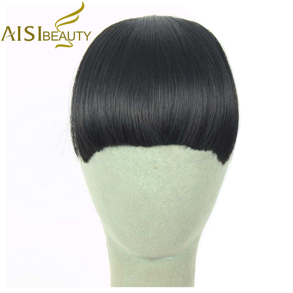 AISI BEAUTY High Temperature Fiber Silky Straight Synthetic Hair Fringe Clip in Bangs Extension for Women