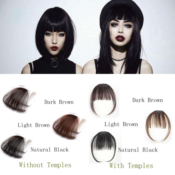 Clip In Bangs 100% Real Natural Human Hair Extension Hand Tied Neat Dark brown fringe Bangs