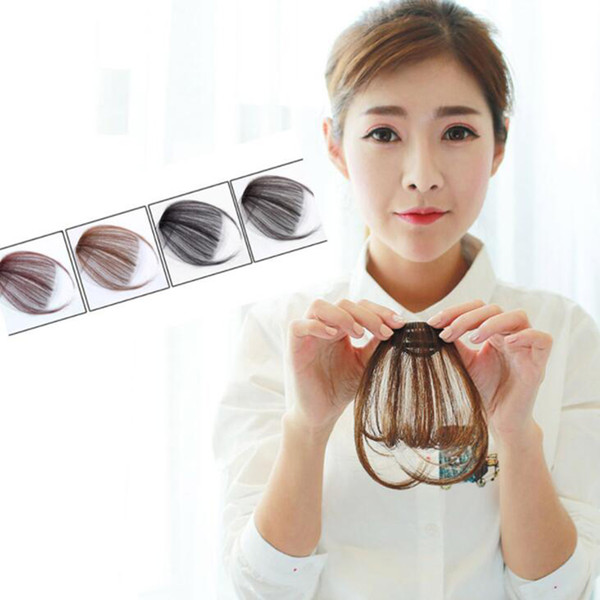 New Fake Bangs Clip Hairpiece Black Brown Blonde Synthetic Bangs Hair Extensions For Women free shipping