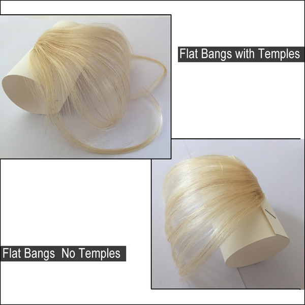 100% Real Human Hair Clip In Bangs Extension Hand Tied Hair Bangs with Temples One piece Hair Extensions