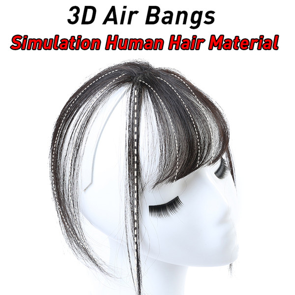 3d Air Bangs Invisible Seamless Sea Head Hair Female Short Bangs Artificial Human Hair Material