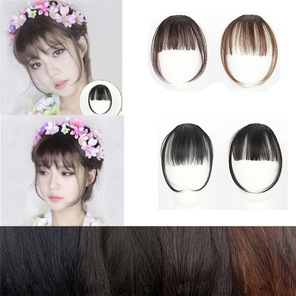 100% Human Hair Bangs Clip In Bangs Natural Black hair extension fringe For Women