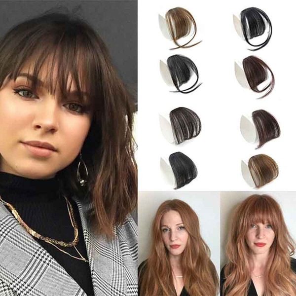 Air Bang Hair Extensions Real Human Hair Bangs Clip in Side Bangs Straight Fringe Hair Extensions