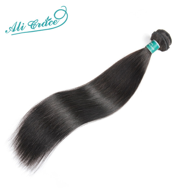 ALI GRACE Hair Brazilian Straight Human Hair Weave Bundles 10-28inch Natural Color