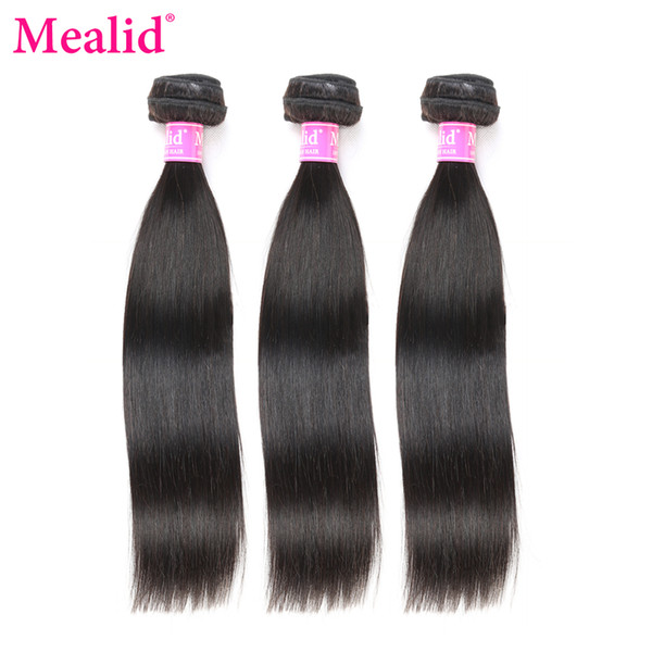 [Mealid] Peruvian Straight Hair Weave Bundles 1 Piece Only Can Buy 3 Or 4 Bundles Non-remy Color 1B 8