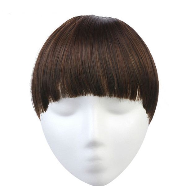 Clip In Blunt Bangs Extension Heat Resist Synthetic High Temperature Fiber Fringe 10 colors Availables