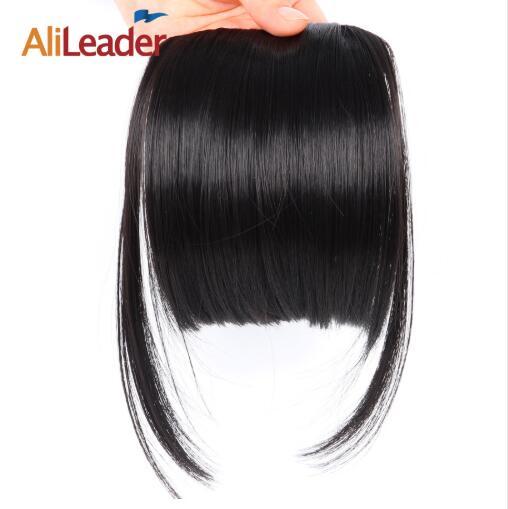 2019 Neat Front False Fringe Clip In Bangs Hairpiece With High Temperature Synthetic Hair Blunt Bang