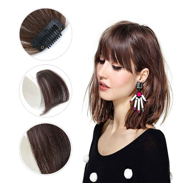 Clip in Bangs Without Temple Human Hair Fringe Bangs Breathable Bangs Women's Neat Hair Fringe Hairpiece