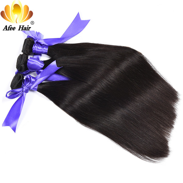 Aliafee Straight Hair Bundles 1Piece Brazilian straight Human Hair Can Buy 4 or 3 Bundles Deal Non Remy Extension 8-28 Inch