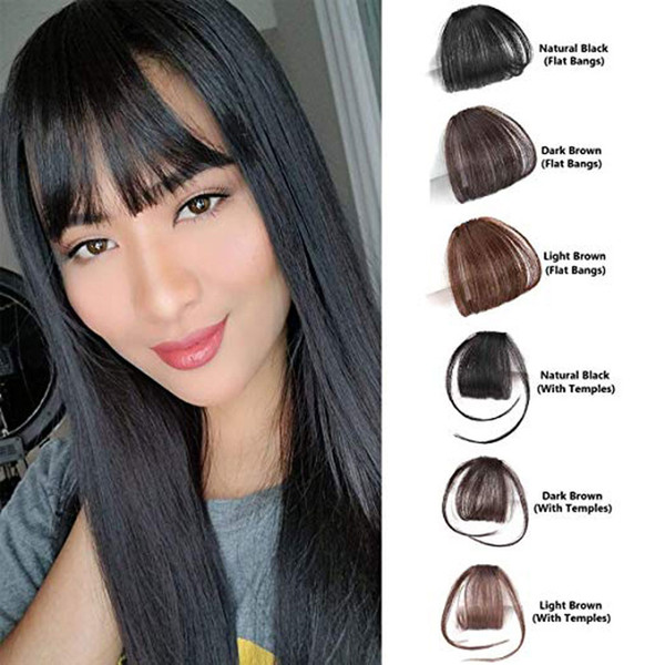 Clip In hair Bangs Extensions Hand Tied Hair Bangs with Temples blonde 100% Real human bangs For Women