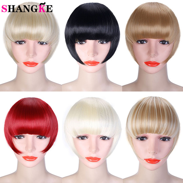 Synthetic Hair Bangs 2clips Clip In Hair Extension Black Brown Blonde 20 Colors Side Symmetry Fringe Bangs Hairpieces