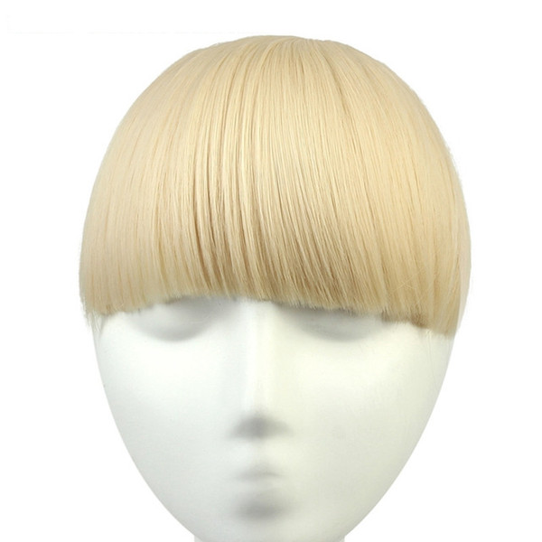 Clip In Blunt Bangs Extension Heat Resist Synthetic High Temperature Fiber Fringe 6 colors Availables