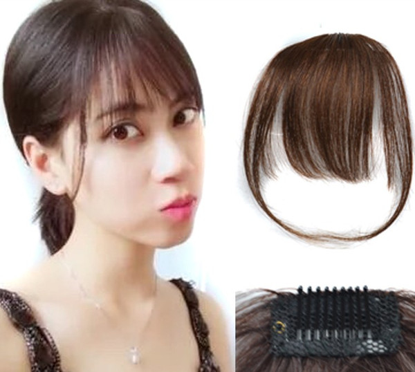 Sara Woman & Girls Clip In Shuangbin Hair Bang 100% Human Hair Clip In Fringe Front Bang Extension Clip in Hair Piece 3*14CM