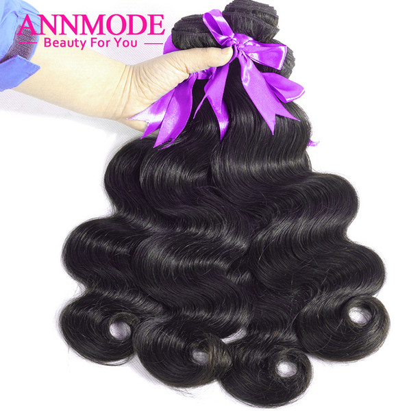 [Annmode] Peruvian Body Wave Bundles a Piece Natural Color Non-remy Human Hair Extensions 100g Can Buy 3 or 4 pcs