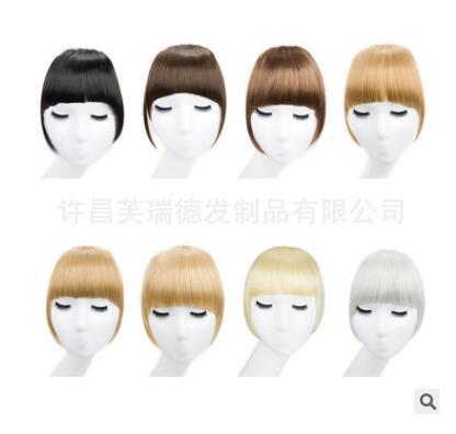 Direct sale of European and American new female air bangs, hairpin, no trace, double temples, chemical fiber, bangs.