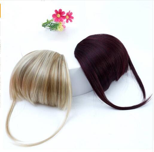 Bangs Clip in Hair Extensions Front Neat Bang Fringe One Piece Striaght Hair With High Temperature Synthetic Fiber Hair