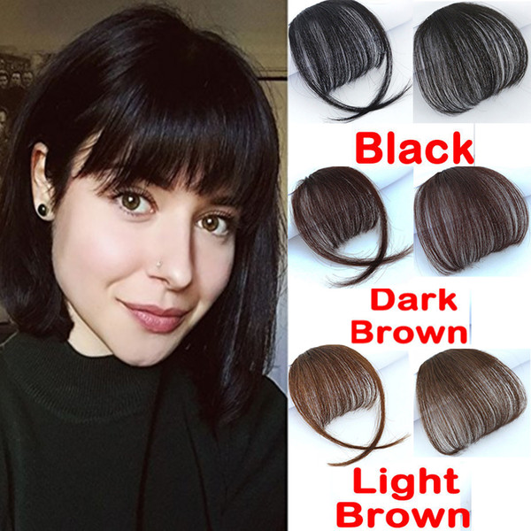 Clip In On Bangs Clip In Front Neat Bangs Fringe 100% Human Hair Extension Hand Tied Hair Bangs For Woman