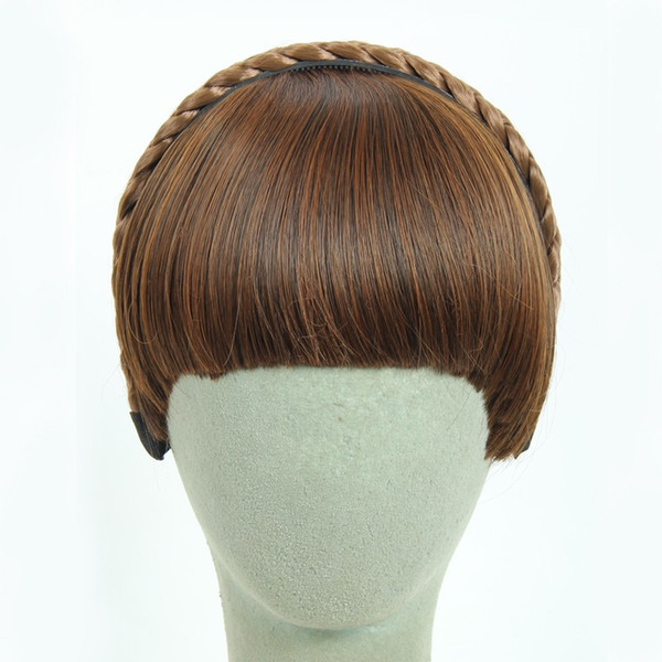 3Colors Available Fake Hair Bangs Girls Front Neat Bang Hair Extensions Fringe Hair Synthetic Clips