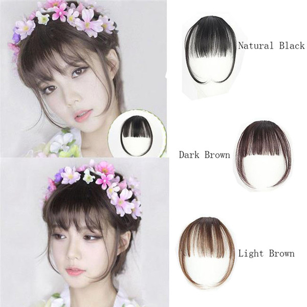 Clip In Bangs Clip On Bangs 100% Real Natural Human Hair Extension In Front Neat Fringe Bangs For Women