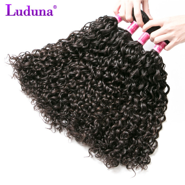 Luduna Human Hair Bundles Malaysian Water Wave Weave Bundles 1pcs/lot Non-remy Hair Extension Natural Color Can Buy 3 or 4 Piece