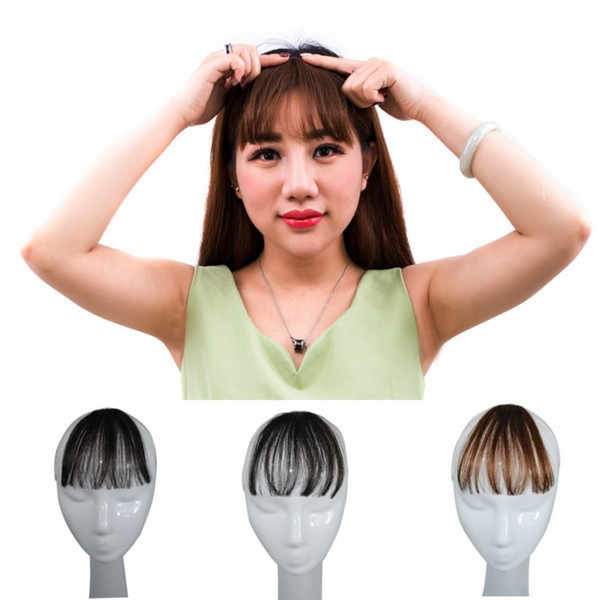 Sara Manual Air Bangs 100% Human Hair Clip In Natural Hair Fringe Front Bang Hair Extension Frange Hairpiece 3CM*14CM