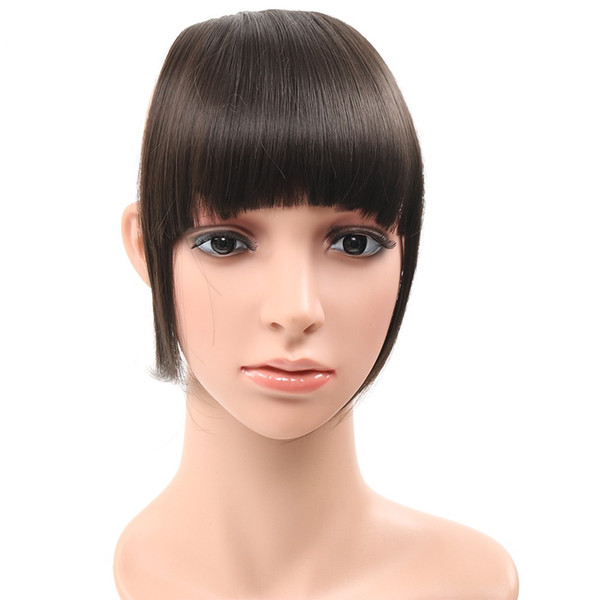 2pcs/lot Clip In Blunt Bangs Synthetic Fake Hair Extension Fringe Bangs Hairpiece For Women 3 Colors Available