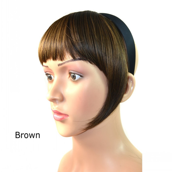 Sara Bangs Hair Hoop Shuangbin Clip in Bangs Fringe Straight Synthetic Hair Bang Fringe Franja Black Brown Hairpiece Frange Extensions