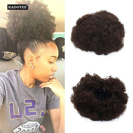 Synthetic hair afro chignon for kids small children girl kinky curly ponytail for black girl USA UK