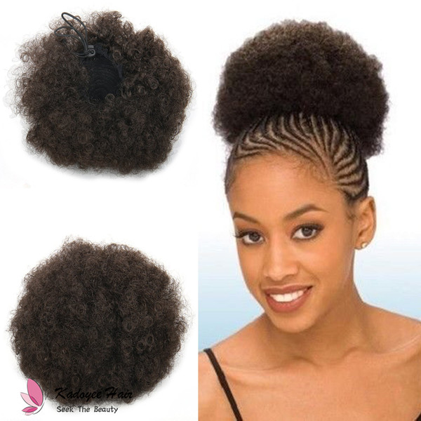 JUMBO KINKY CURLY AFRO PUFF Magic Afro Pony tail Medium size kinky afro puff drawstring ponytail free shipping synthetic hair bang