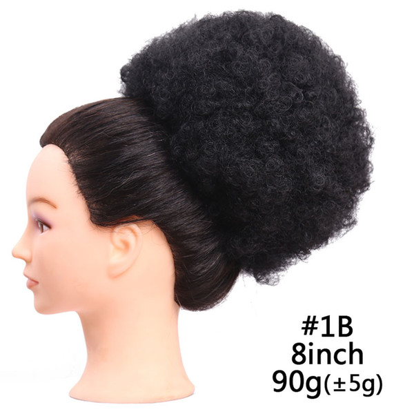 100g Big Afro Hair Bun Ponytails Extensions Natural Synthetic Hair Curly Donut Chignon Clip In Bun Hairpiece For Black Women