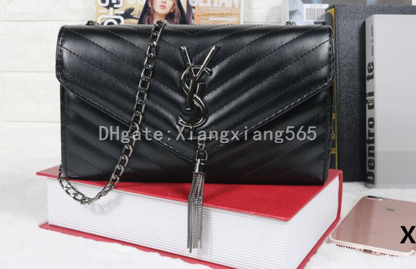 40 YSL women's Leather chain bag handbag Shoulder Bag Envelope bag Crossbody bags Shopping messenger bags Evening clutch bags