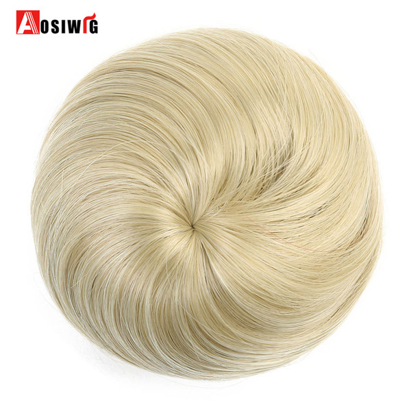 Short Synthetic Fiber Hair Extension Donut Bun Hairpiece Aosiwig