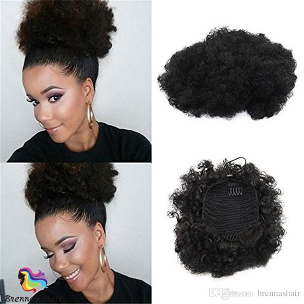 Top Quality Kinky Curly Puff Drawstring Hair Chignon afro Bun ponytail New Style Curly Combsfor Black woman