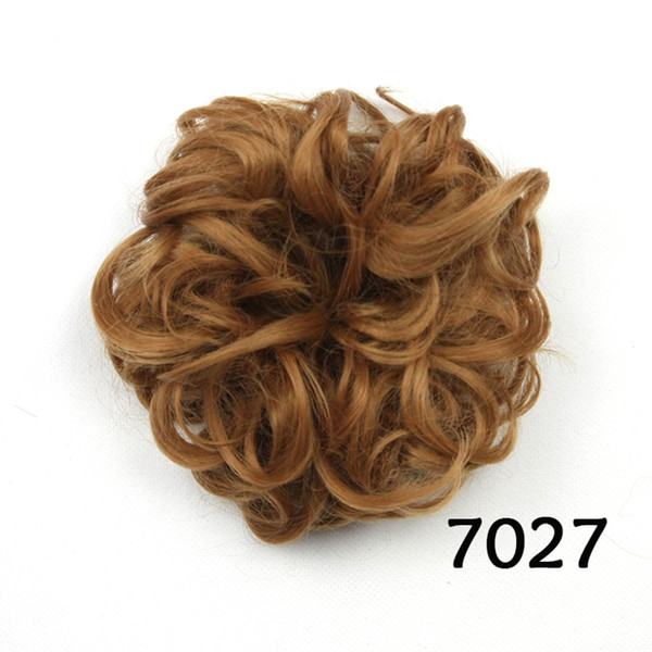 Wholesale-Hepburn flower hair rope New curly Can stretch Mixed fake hair bun Synthetic chignon bun hairpiece Caterpillar shape